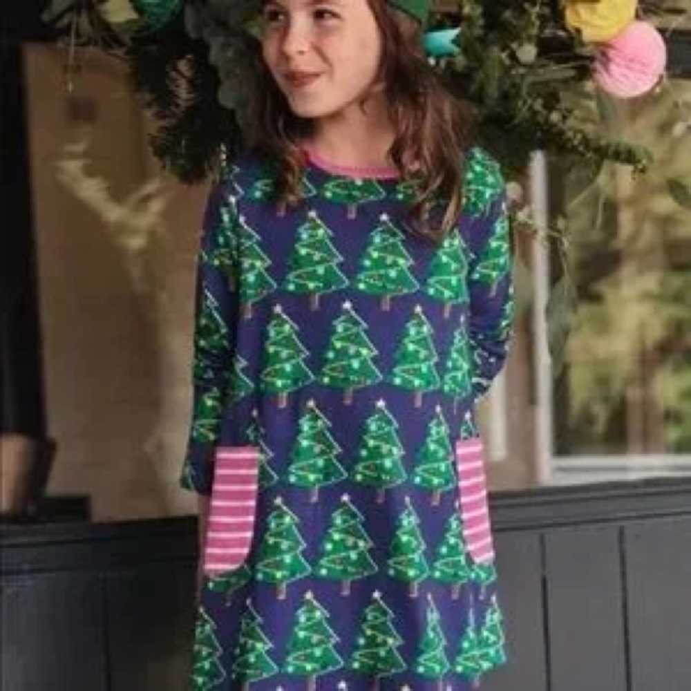 *NEW* MINI BODEN CHRISTMAS TREE TUNIC DRESS 2-3 YEARS - Picture 2 of 6